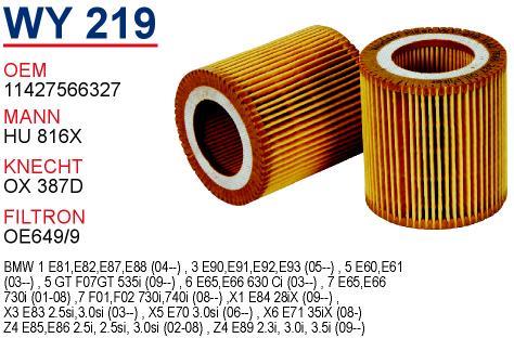 Wunder WY219 Oil Filter WY219: Buy near me in Poland at 2407.PL - Good price!