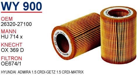 Wunder WY900 Oil Filter WY900: Buy near me in Poland at 2407.PL - Good price!