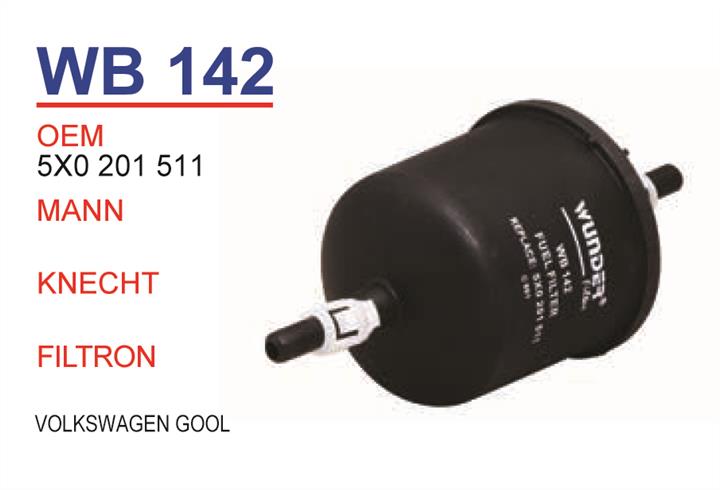 Wunder WB 142 Fuel filter WB142: Buy near me in Poland at 2407.PL - Good price!