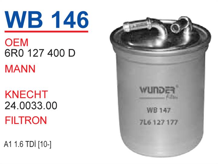Wunder WB 146 Filtr paliwa WB146: Dobra cena w Polsce na 2407.PL - Kup Teraz!