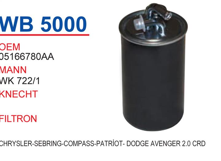 Wunder WB 5000 Фільтр палива WB5000: Приваблива ціна - Купити у Польщі на 2407.PL!