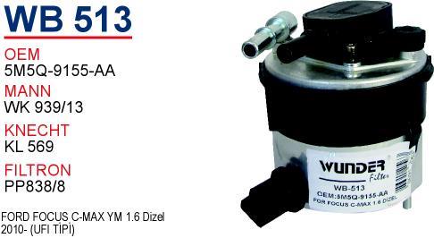 Wunder WB-513 Fuel filter WB513: Buy near me in Poland at 2407.PL - Good price!