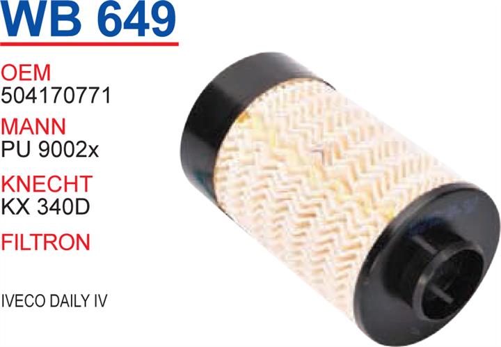 Wunder WB 649 Fuel filter WB649: Buy near me in Poland at 2407.PL - Good price!