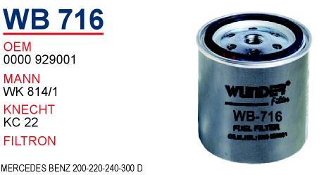 Wunder WB 716 Filtr paliwa WB716: Dobra cena w Polsce na 2407.PL - Kup Teraz!