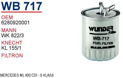 Wunder WB 717 Filtr paliwa WB717: Dobra cena w Polsce na 2407.PL - Kup Teraz!