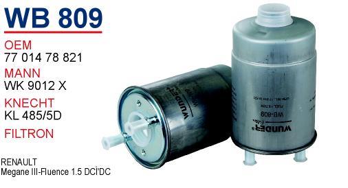Wunder WB-809 Топливный фильтр WB809: Отличная цена - Купить в Польше на 2407.PL!
