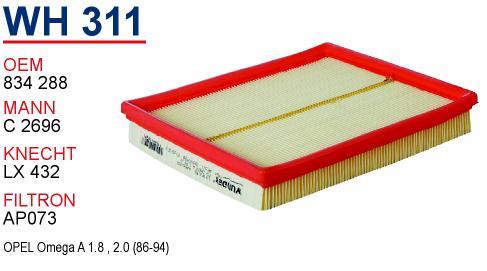 Wunder WH 311 Air filter WH311: Buy near me in Poland at 2407.PL - Good price!