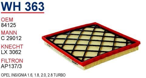 Wunder WH 363 Air filter WH363: Buy near me at 2407.PL in Poland at an Affordable price!