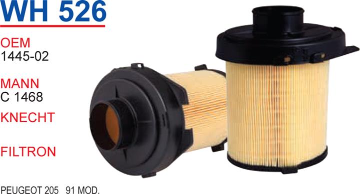 Wunder WH 526 Air filter WH526: Buy near me in Poland at 2407.PL - Good price!