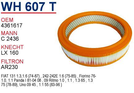 Wunder WH 607 Air filter WH607: Buy near me at 2407.PL in Poland at an Affordable price!