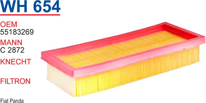 Wunder WH 654 Air filter WH654: Buy near me in Poland at 2407.PL - Good price!