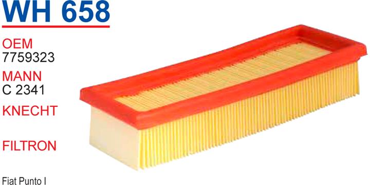 Wunder WH 658 Air filter WH658: Buy near me in Poland at 2407.PL - Good price!