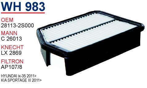 Wunder WH 983 Air filter WH983: Buy near me at 2407.PL in Poland at an Affordable price!