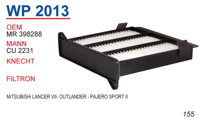 Wunder WP-2013 Filter, interior air WP2013: Buy near me in Poland at 2407.PL - Good price!