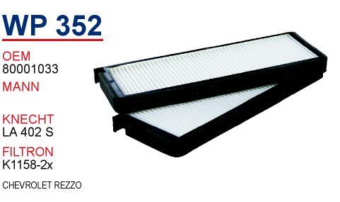 Wunder WP 352 Filter, interior air WP352: Buy near me at 2407.PL in Poland at an Affordable price!