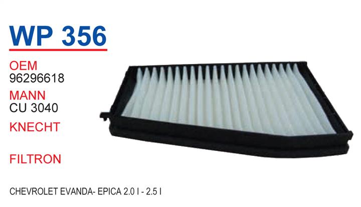 Wunder WP 356 Filter, interior air WP356: Buy near me in Poland at 2407.PL - Good price!