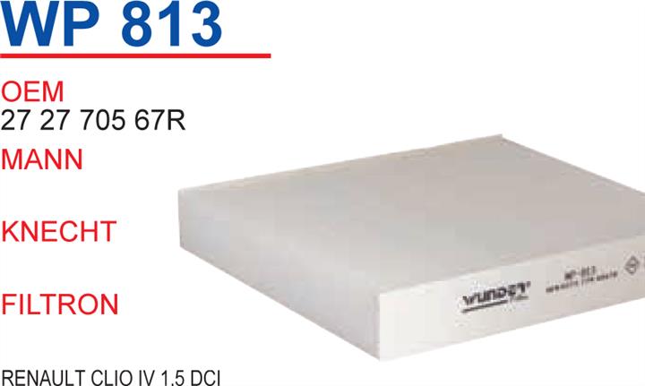 Wunder WP-813 Filter, interior air WP813: Buy near me in Poland at 2407.PL - Good price!