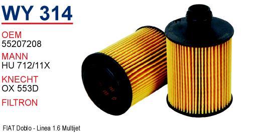 Wunder WY-314 Oil Filter WY314: Buy near me in Poland at 2407.PL - Good price!