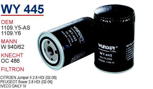 Wunder WY-445 Oil Filter WY445: Buy near me in Poland at 2407.PL - Good price!
