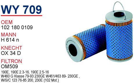 Wunder WY 709 Oil Filter WY709: Buy near me in Poland at 2407.PL - Good price!