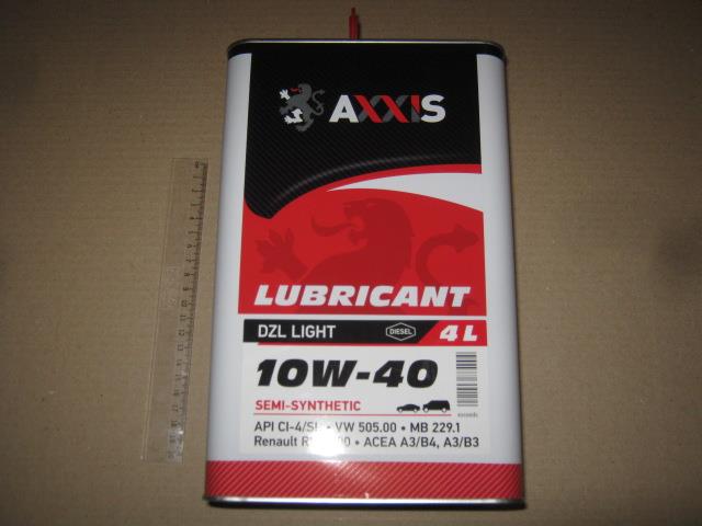 AXXIS 48021043884 Engine oil AXXIS DZL Light 10W-40, 4L 48021043884: Buy near me in Poland at 2407.PL - Good price!
