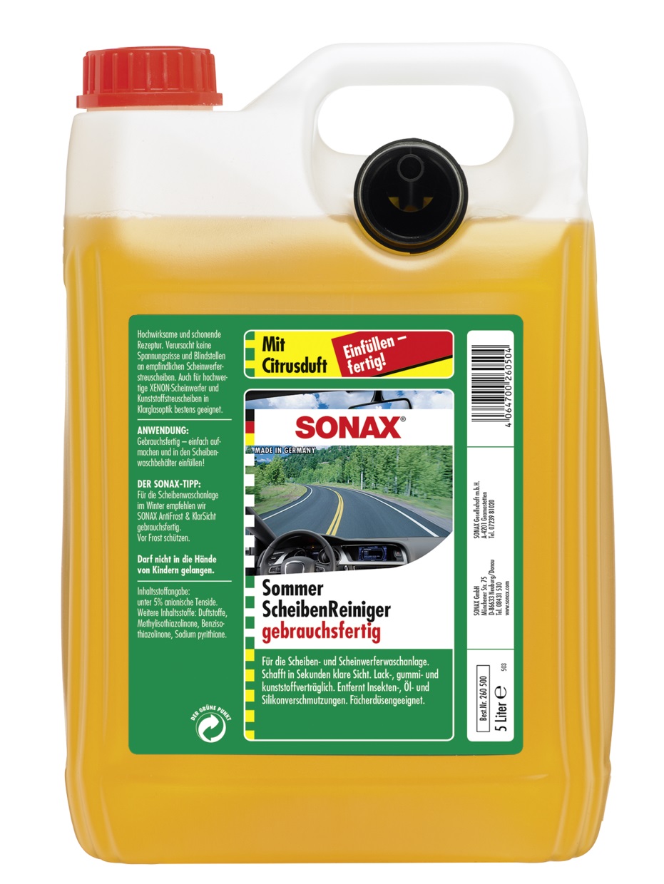 Sonax 260 500 Summer windshield washer fluid, Lime, 5l 260500: Buy near me at 2407.PL in Poland at an Affordable price!