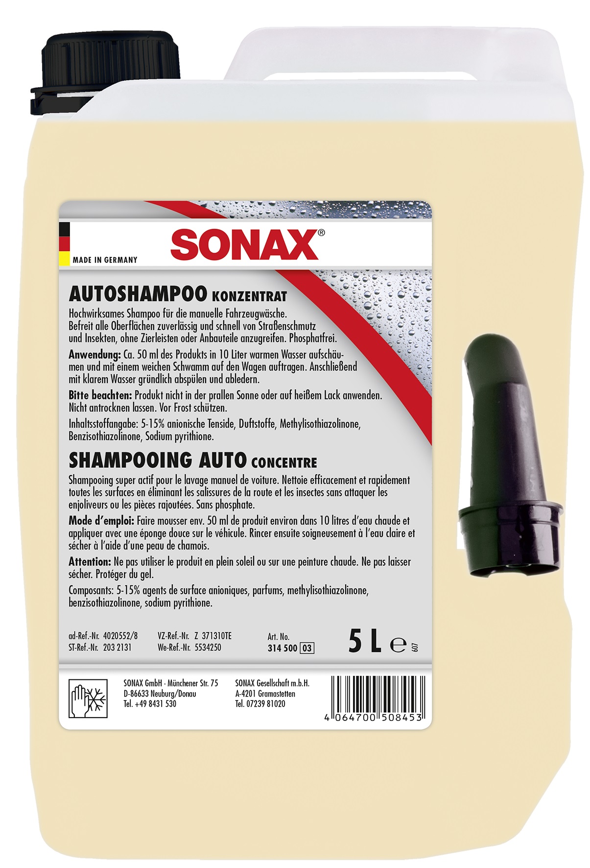 Sonax 314 500 Szampon dla dając koncentrat luster 5000 ml 314500: Dobra cena w Polsce na 2407.PL - Kup Teraz!