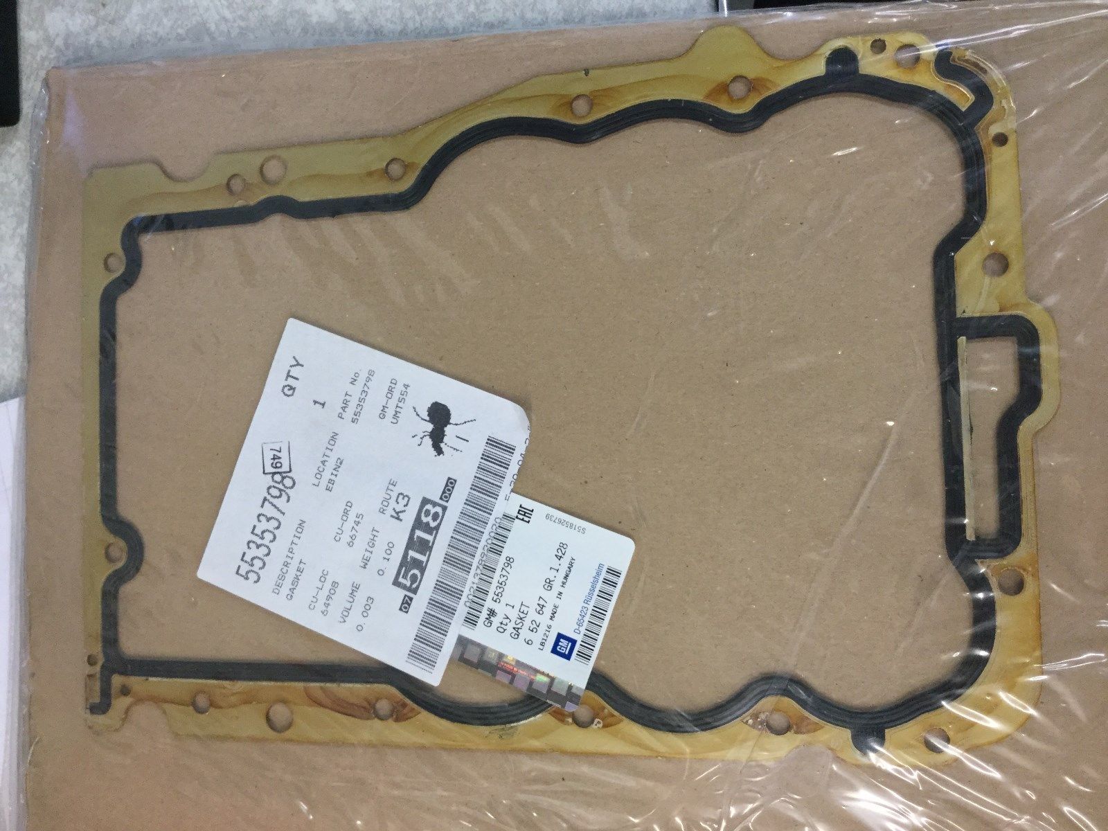 General Motors 55353798 Gasket oil pan 55353798: Buy near me at 2407.PL in Poland at an Affordable price!