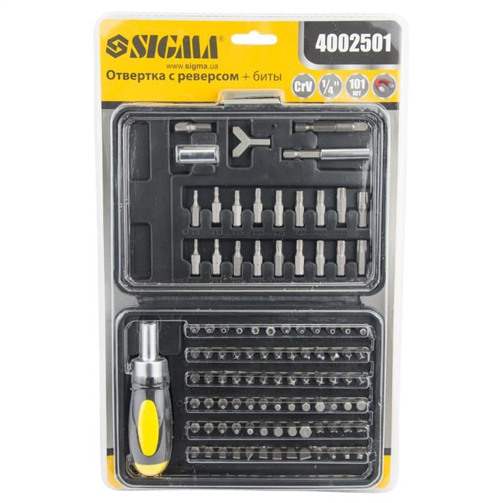 Sigma 4002501 Screwdriver with reverse and bits 4002501: Buy near me in Poland at 2407.PL - Good price!