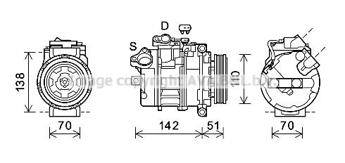 AVA BWK547 Compressor, air conditioning BWK547: Buy near me in Poland at 2407.PL - Good price!
