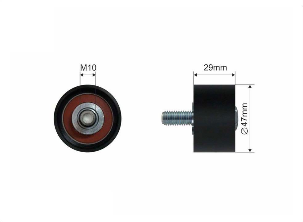 15637 Caffaro Timing belt tensioner pulley