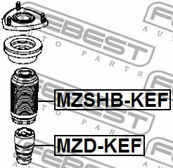 Front shock absorber bump Febest MZD-KEF