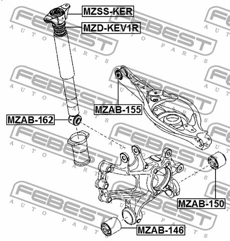 Rear shock absorber bump Febest MZD-KEV1R