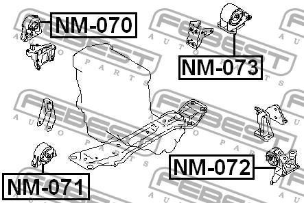 Подушка двигуна передня Febest NM-071