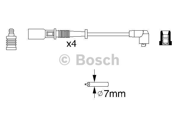 Przewody wysokiego napięcia, komplet Bosch 0 986 356 754
