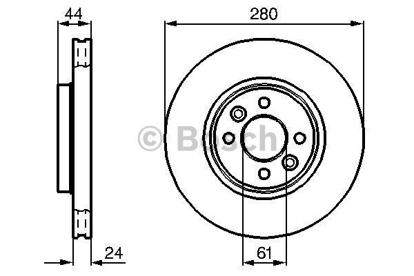 Тормозной диск передний вентилируемый Bosch 0 986 478 590