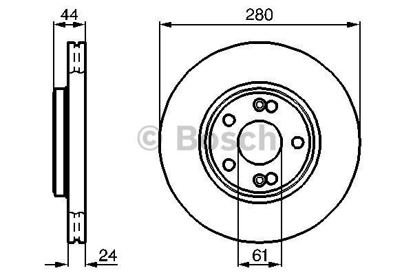 Bosch Диск гальмівний передній вентильований – ціна 132 PLN