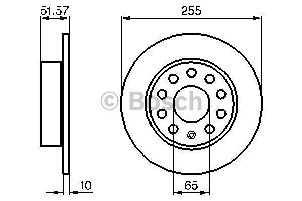 Rear brake disc, non-ventilated Bosch 0 986 479 099