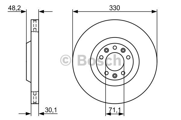 Тормозной диск передний вентилируемый Bosch 0 986 479 192