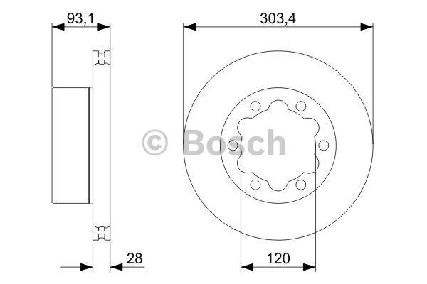 Bosch Диск гальмівний задній вентильований – ціна 206 PLN