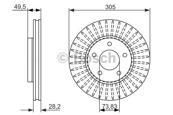 Bosch Тормозной диск передний вентилируемый – цена 236 PLN