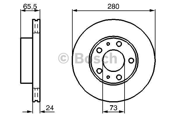 Bosch Front brake disc ventilated – price 158 PLN