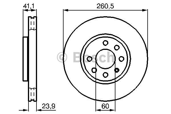 Bosch Диск гальмівний передній вентильований – ціна 130 PLN