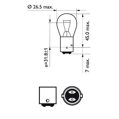 Лампа накаливания P21&#x2F;4W 12V 21&#x2F;4W Philips 12594B2