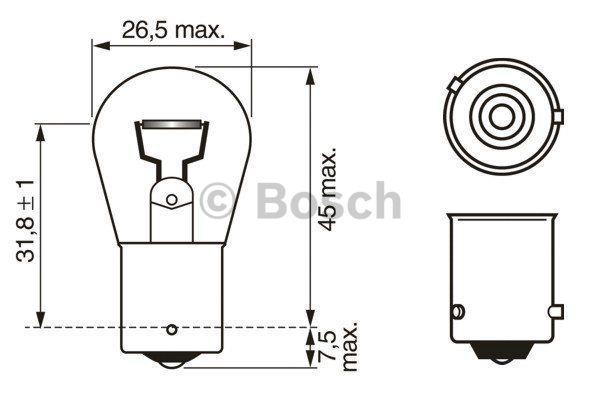 Bosch Лампа накаливания желтая PY21W 12V 21W – цена 4 PLN