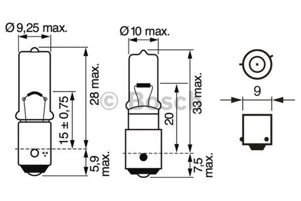 Bosch Лампа розжарювання H6W 12V 6W – ціна 11 PLN