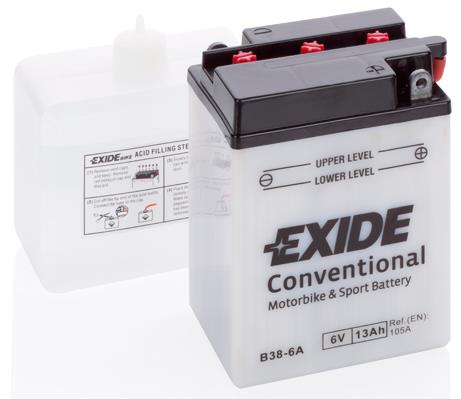 Exide B38-6A Battery Exide Conventional 6V 13AH 105A(EN) R+ B386A: Buy near me in Poland at 2407.PL - Good price!