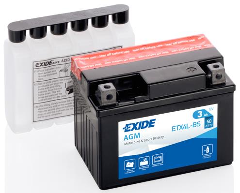 Exide ETX4L-BS Аккумулятор Exide AGM 12В 3Ач 50А(EN) R+ ETX4LBS: Отличная цена - Купить в Польше на 2407.PL!