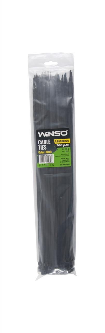 Winso 248400 Хомут пластиковый WINSO 4,8x400мм, черный (100шт/уп.) 248400: Отличная цена - Купить в Польше на 2407.PL!