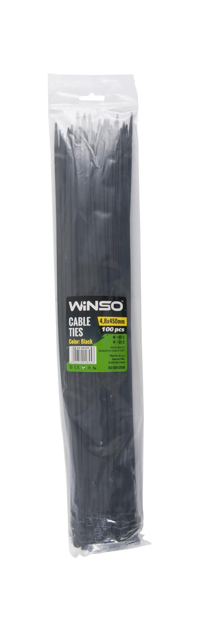 Winso 248450 Хомут пластиковый WINSO 4,8x450мм, черный (100шт/уп.) 248450: Отличная цена - Купить в Польше на 2407.PL!